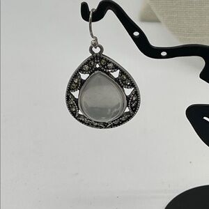 3.23.26.34 Clear Cabochon Teardrop Dangle Eurostyle Earrings
